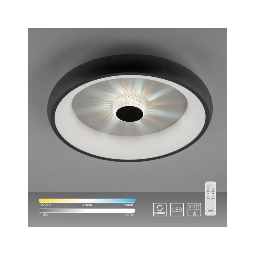 JUST LIGHT. 14384-18 - LED Stmívatelné stropní svítidlo VERTIGO LED/29W/230V 2700-5000K černá + dálkové ovládání