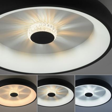 JUST LIGHT. 14384-18 - LED Stmívatelné stropní svítidlo VERTIGO LED/29W/230V 2700-5000K černá + dálkové ovládání