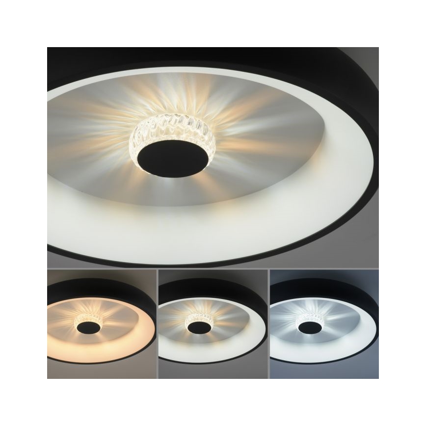 JUST LIGHT. 14384-18 - LED Stmívatelné stropní svítidlo VERTIGO LED/29W/230V 2700-5000K černá + dálkové ovládání