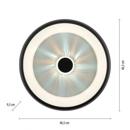 JUST LIGHT. 14384-18 - LED Stmívatelné stropní svítidlo VERTIGO LED/29W/230V 2700-5000K černá + dálkové ovládání