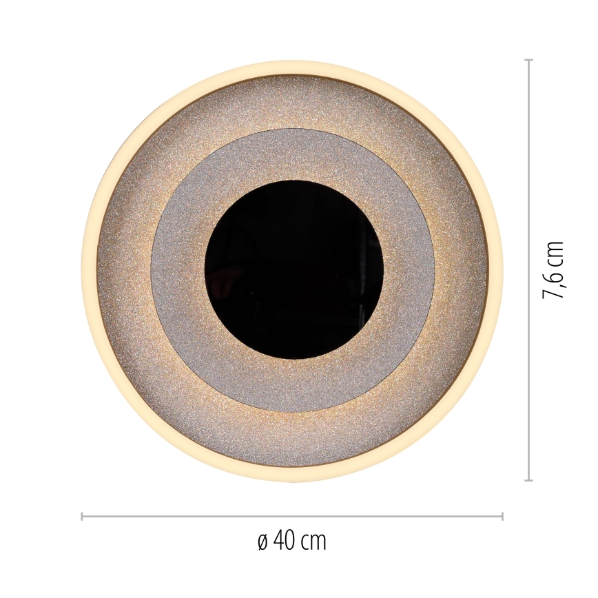 JUST LIGHT. 14409-21 - LED Stropní svítidlo GLITTY LED/22W/230V pr. 40 cm černá