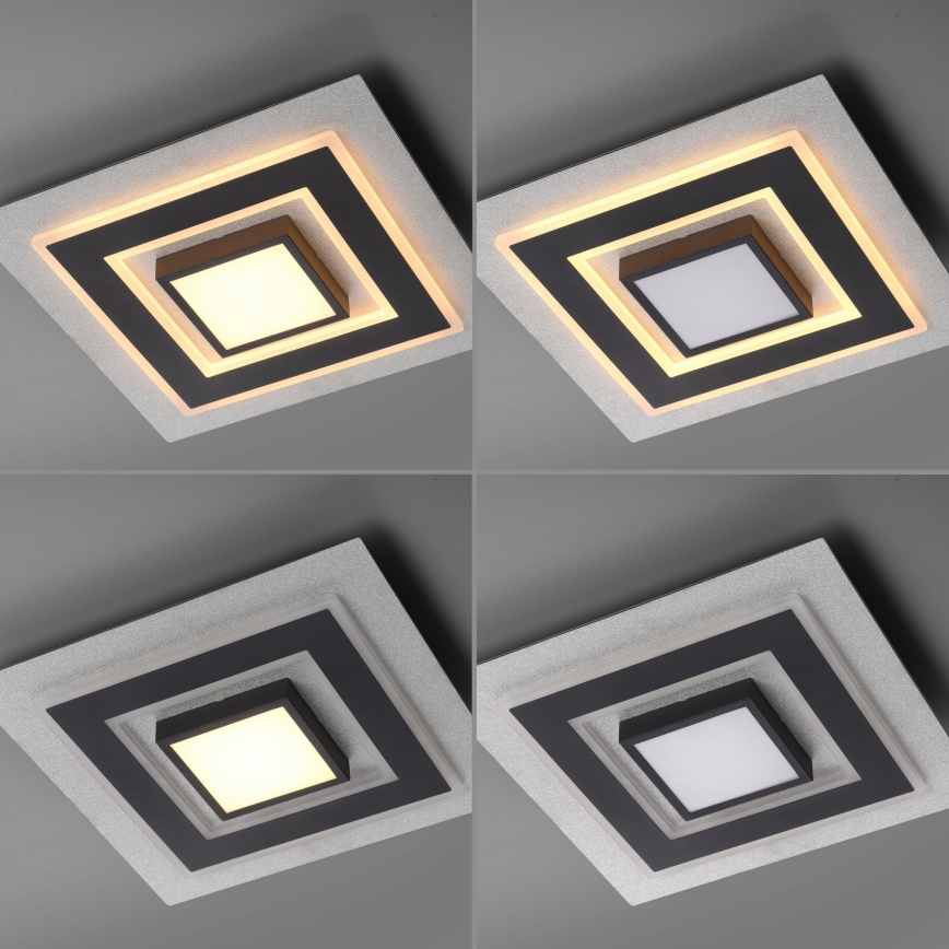 JUST LIGHT. 14439-21 - LED Stropní svítidlo CICHIO LED/18,5W/230V + LED/9W 40x40 cm černá