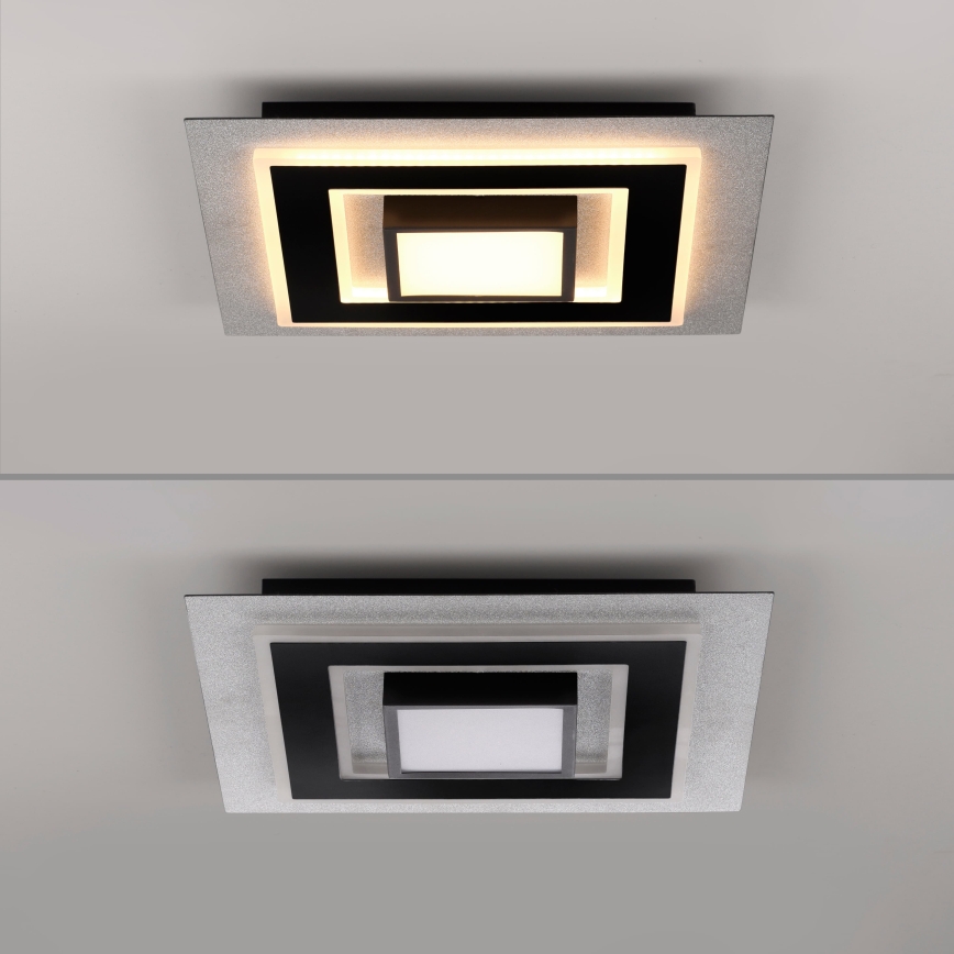 JUST LIGHT. 14439-21 - LED Stropní svítidlo CICHIO LED/18,5W/230V + LED/9W 40x40 cm černá