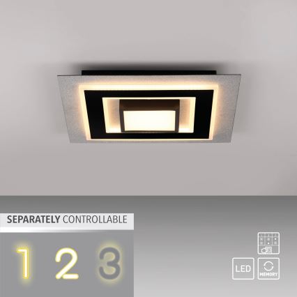 JUST LIGHT. 14439-21 - LED Stropní svítidlo CICHIO LED/18,5W/230V + LED/9W 40x40 cm černá