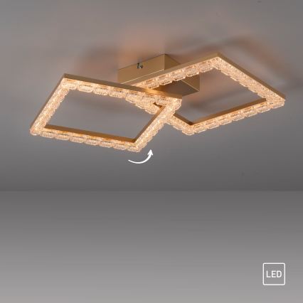 JUST LIGHT. 14732-60 - LED Stropní svítidlo GLITRA LED/17,5W/230V 37,6x37,6 cm zlatá