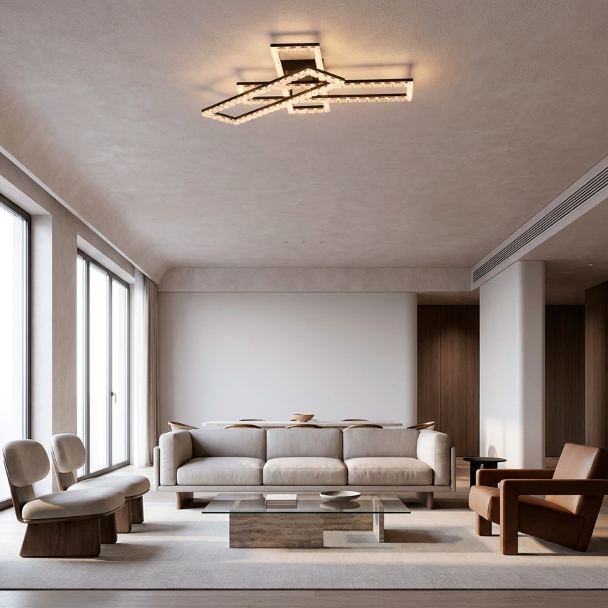 JUST LIGHT. 14733-18 - LED Stropní svítidlo GLITRA LED/35W/230V 57x72 cm černá