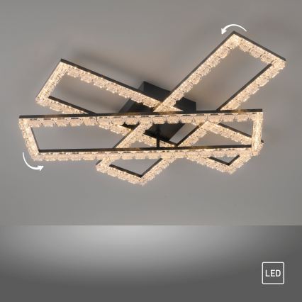 JUST LIGHT. 14733-18 - LED Stropní svítidlo GLITRA LED/35W/230V 57x72 cm černá