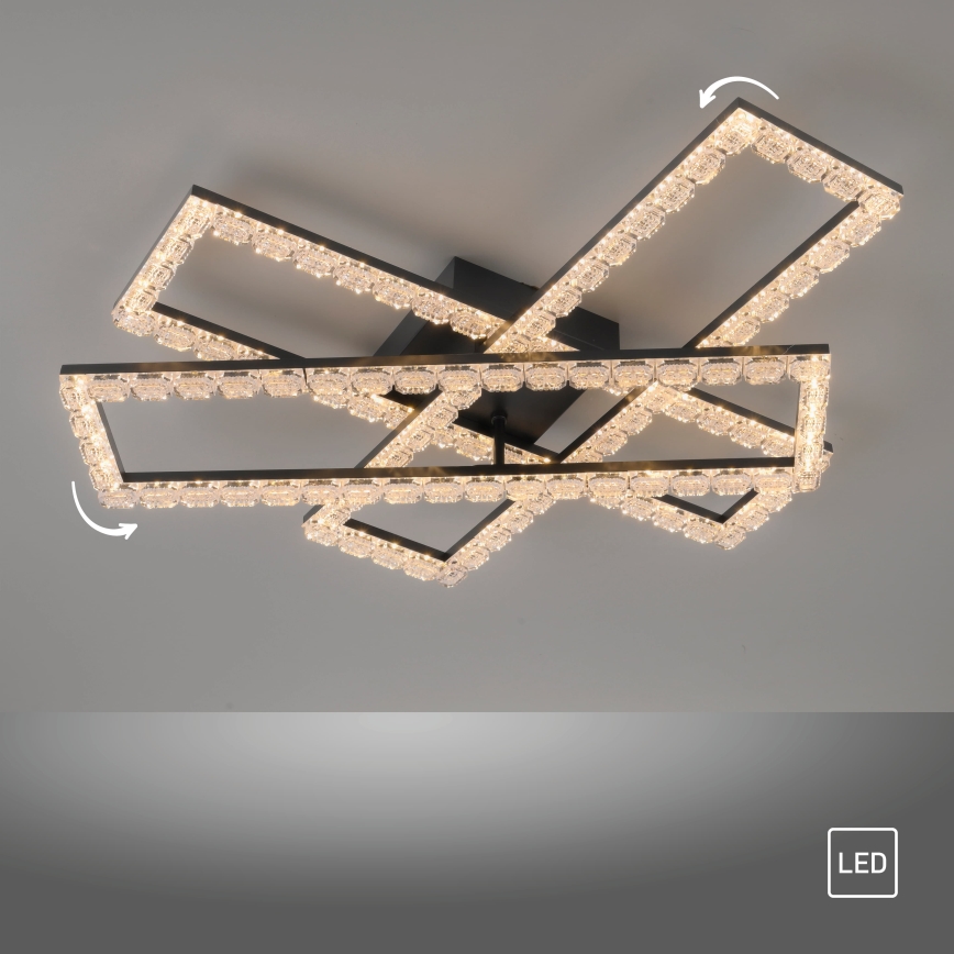 JUST LIGHT. 14733-18 - LED Stropní svítidlo GLITRA LED/35W/230V 57x72 cm černá