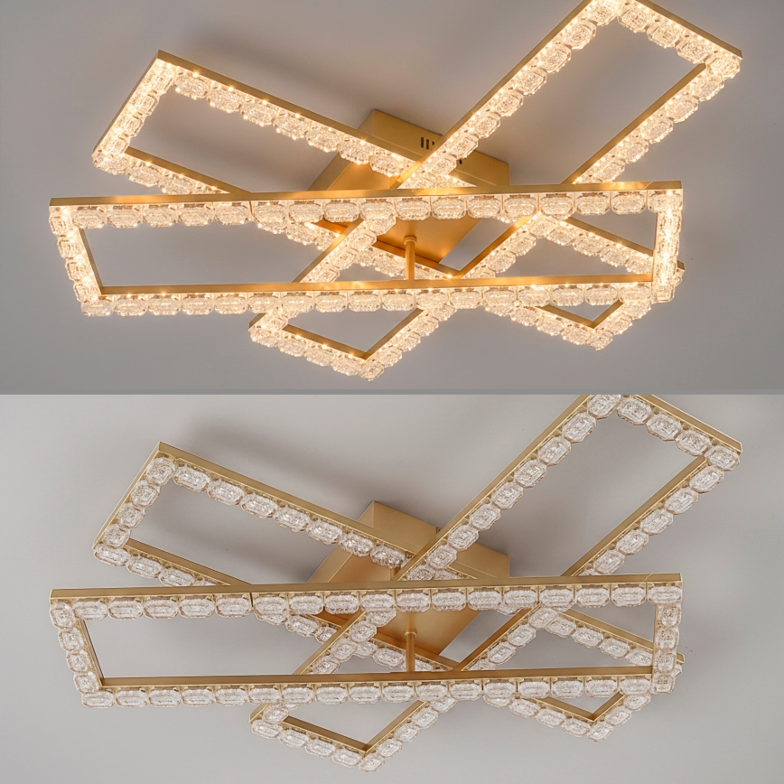 JUST LIGHT. 14733-60 - LED Stropní svítidlo GLITRA LED/35W/230V 57x72 cm zlatá