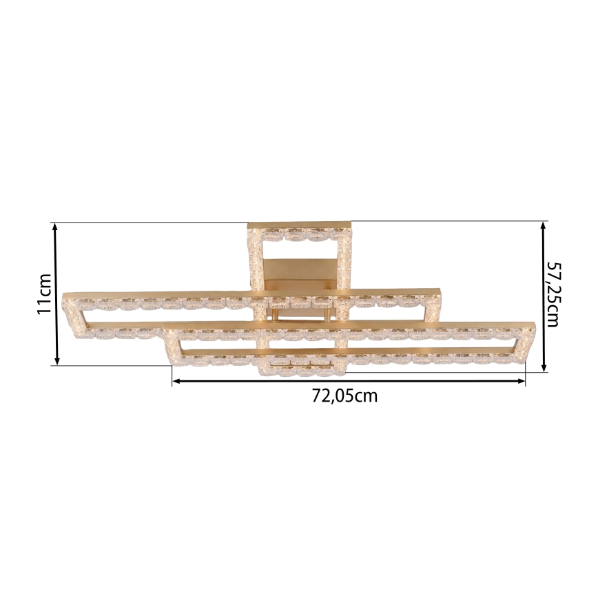 JUST LIGHT. 14733-60 - LED Stropní svítidlo GLITRA LED/35W/230V 57x72 cm zlatá