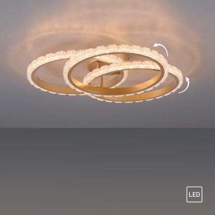 JUST LIGHT. 14734-60 - LED Stropní svítidlo GLITRA LED/37W/230V pr. 50 cm zlatá