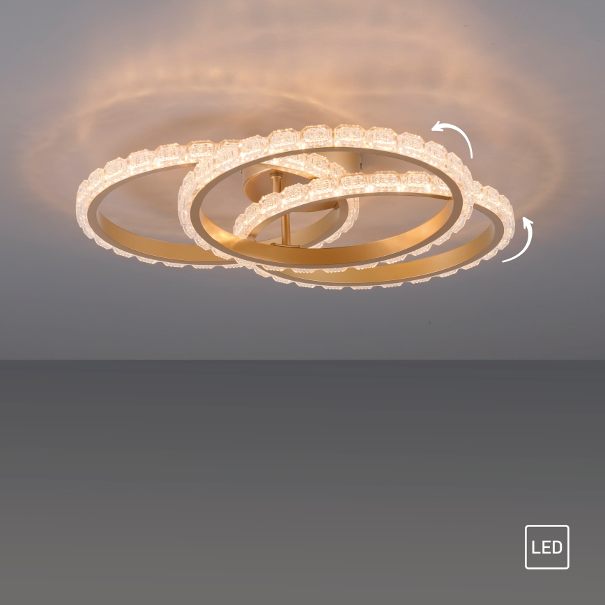JUST LIGHT. 14734-60 - LED Stropní svítidlo GLITRA LED/37W/230V pr. 50 cm zlatá
