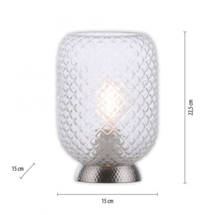 JUST LIGHT. 14906-55 - Stolní lampa REISHI 1xE27/40W/230V matný chrom