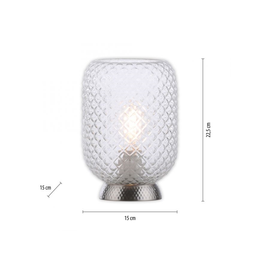JUST LIGHT. 14906-55 - Stolní lampa REISHI 1xE27/40W/230V matný chrom