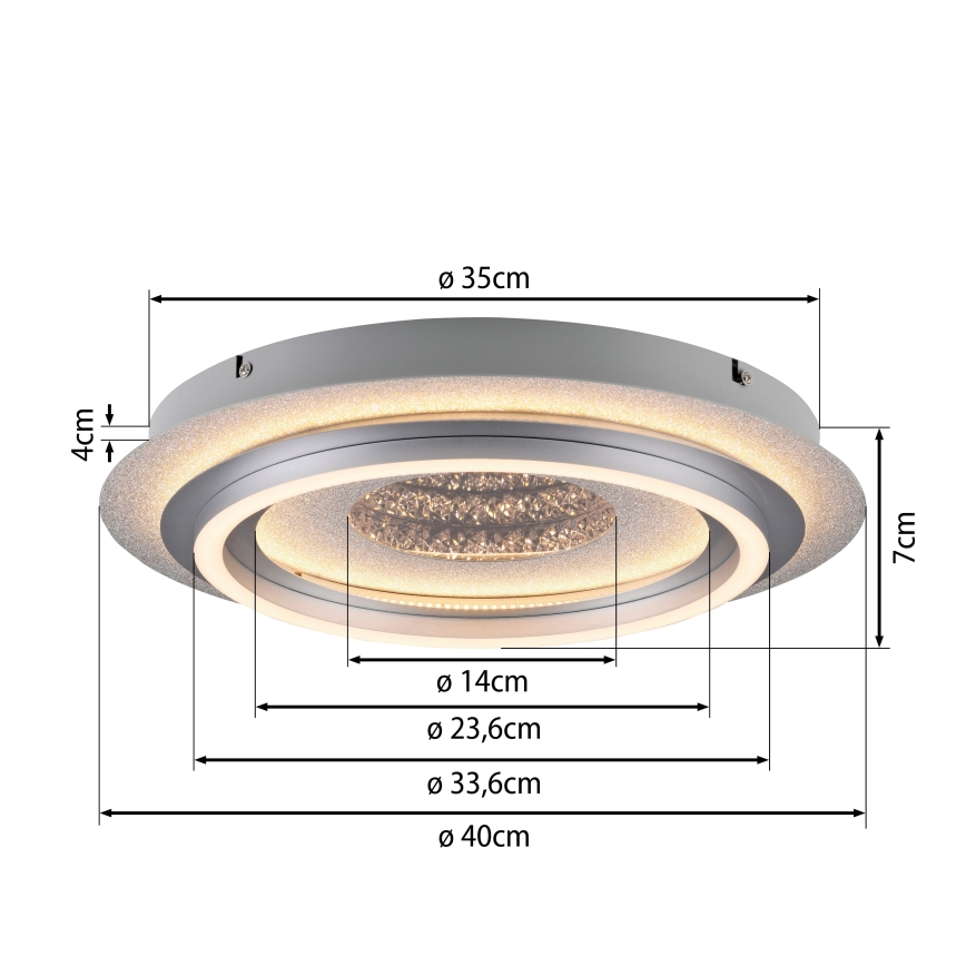 JUST LIGHT. 15089-21 - LED Stropní svítidlo CICHIO LED/36W/230V pr. 40 cm matný chrom