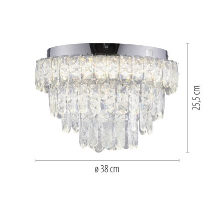 JUST LIGHT. 15092-17 - LED Stropní svítidlo KULUNKA LED/33W/230V pr. 38 cm lesklý chrom