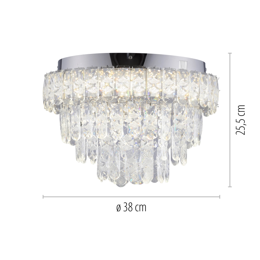 JUST LIGHT. 15092-17 - LED Stropní svítidlo KULUNKA LED/33W/230V pr. 38 cm lesklý chrom
