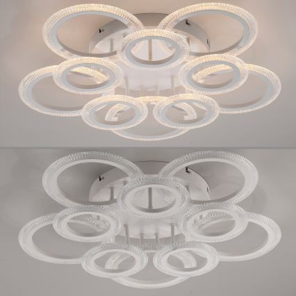 JUST LIGHT. 15268-16 - LED Stropní svítidlo CRYSTALLO LED/48,5W/230V pr. 68,6 cm bílá