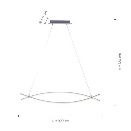 JUST LIGHT. 15382-55 - LED Lustr na lanku MAJA 2xLED/8,4W/230V matný chrom