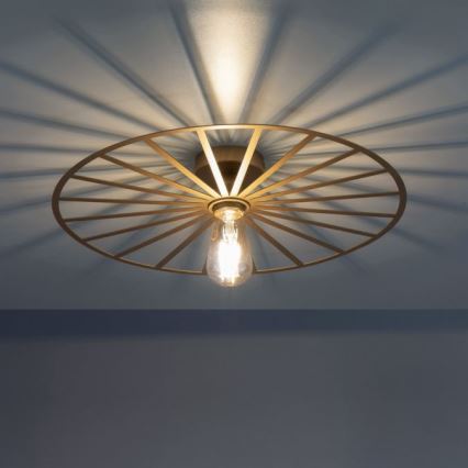 JUST LIGHT. 15636-60 - Stropní svítidlo SPIKE 1xE27/40W/230V pr. 50 cm mosaz