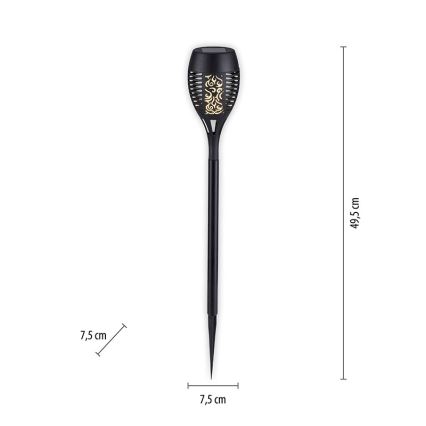 JUST LIGHT. 19106-18-3 - SADA 3x LED Solární svítidlo FACKEL LED/0,24W/1,2V 200 mAh IP44 černá