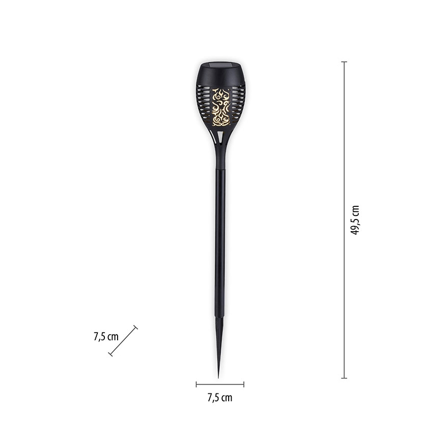 JUST LIGHT. 19106-18-3 - SADA 3x LED Solární svítidlo FACKEL LED/0,24W/1,2V 200 mAh IP44 černá