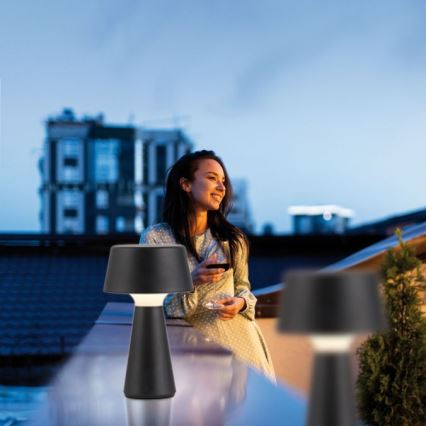 JUST LIGHT. 19260-18 - LED Stmívatelná dotyková venkovní lampa ABERA LED/3W/3,7V 2000 mAh USB IP54 černá