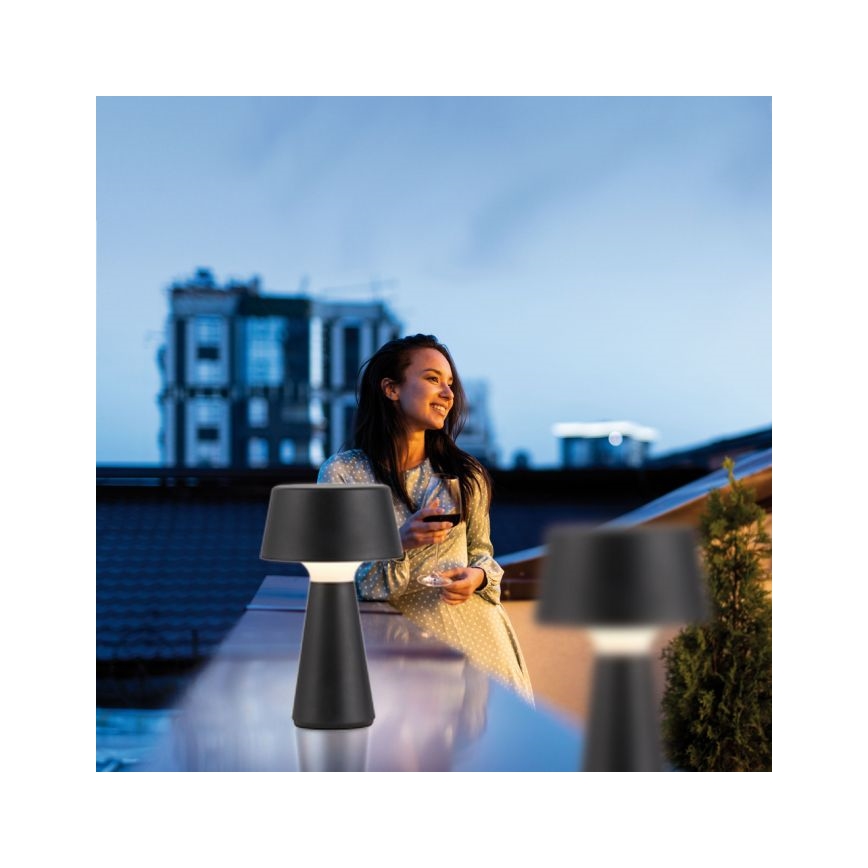 JUST LIGHT. 19260-18 - LED Stmívatelná dotyková venkovní lampa ABERA LED/3W/3,7V 2000 mAh USB IP54 černá