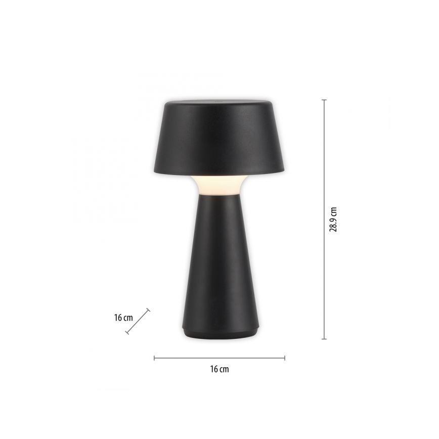 JUST LIGHT. 19260-18 - LED Stmívatelná dotyková venkovní lampa ABERA LED/3W/3,7V 2000 mAh USB IP54 černá