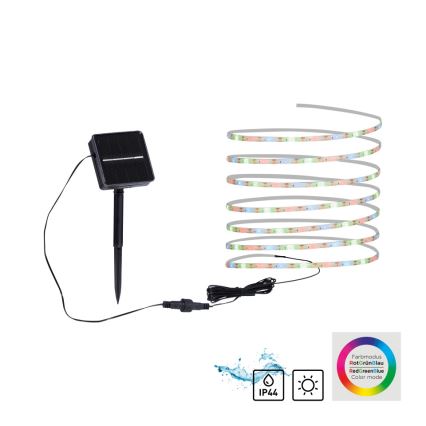 JUST LIGHT. 19971-18 - LED RGB Solární pásek TEANIA LED/3,7V 5 m 1200 mAh IP44 černá