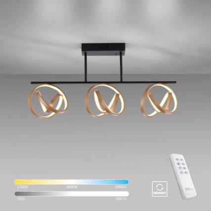 JUST LIGHT. 6245-18 - LED Stmívatelný přisazený lustr LOOP 3xLED/11W/230V 2700-5000K + dálkové ovládání