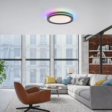 JUST LIGHT. 7509018 - LED RGBW Stmívatelné stropní svítidlo GANGES LED/24W/230V 2700-5000K + dálkové ovládání