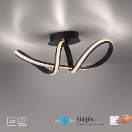 JUST LIGHT. 8475-18 - LED Stmívatelný přisazený lustr BRILLA LED/29W/230V černá