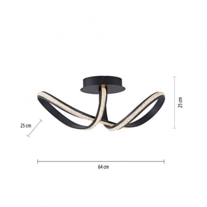 JUST LIGHT. 8475-18 - LED Stmívatelný přisazený lustr BRILLA LED/29W/230V černá