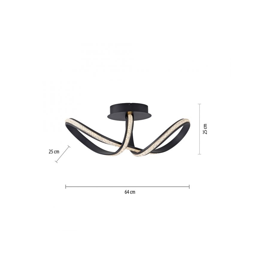 JUST LIGHT. 8475-18 - LED Stmívatelný přisazený lustr BRILLA LED/29W/230V černá