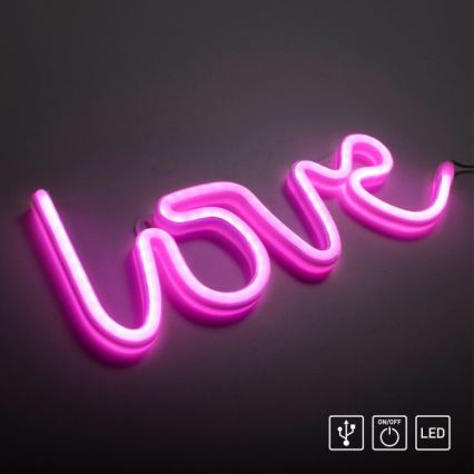 JUST LIGHT. 85021-87 - LED Neonová nástěnná dekorace NEON LED/6,5W/5V Love