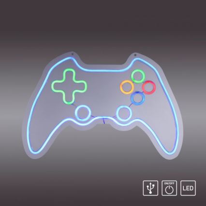 JUST LIGHT. 85022-70 - LED Neonová nástěnná dekorace NEON LED/6,5W/5V gamer