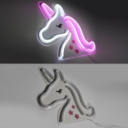 JUST LIGHT. 85025-70 - LED Neonová nástěnná dekorace NEON LED/6,5W/5V jednorožec