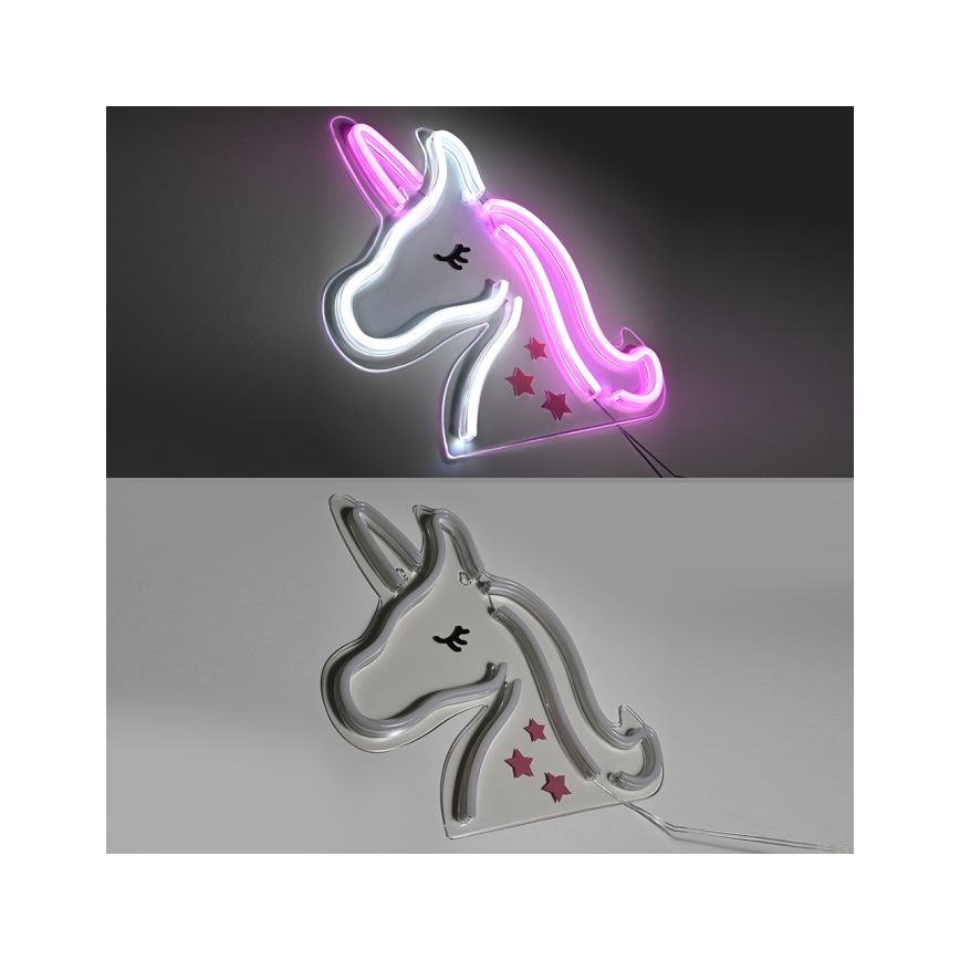 JUST LIGHT. 85025-70 - LED Neonová nástěnná dekorace NEON LED/6,5W/5V jednorožec