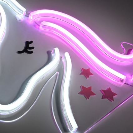 JUST LIGHT. 85025-70 - LED Neonová nástěnná dekorace NEON LED/6,5W/5V jednorožec