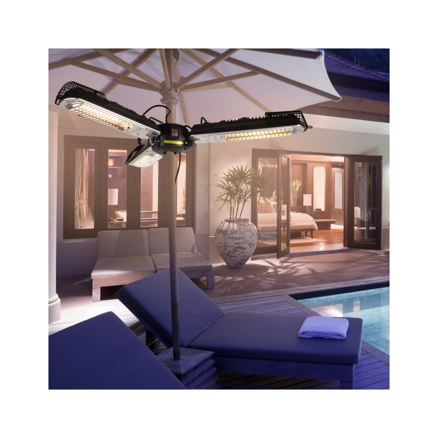 JUST LIGHT. 99513-18 - Venkovní topné těleso GLOW 3x650W/1300W/2000W/230V IP34