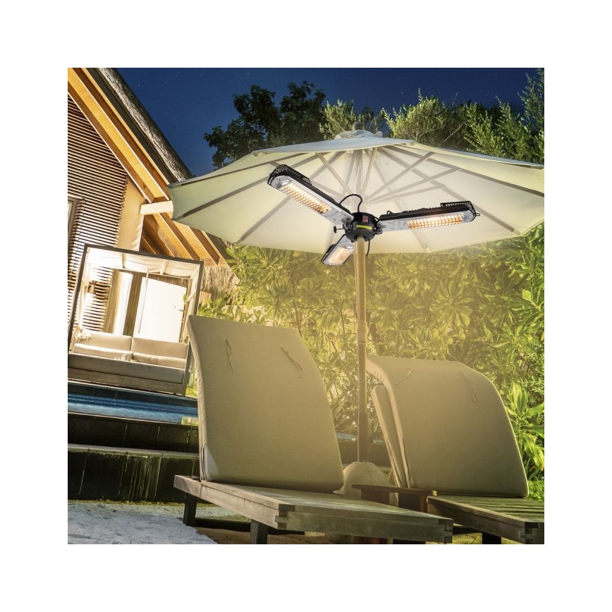 JUST LIGHT. 99513-18 - Venkovní topné těleso GLOW 3x650W/1300W/2000W/230V IP34