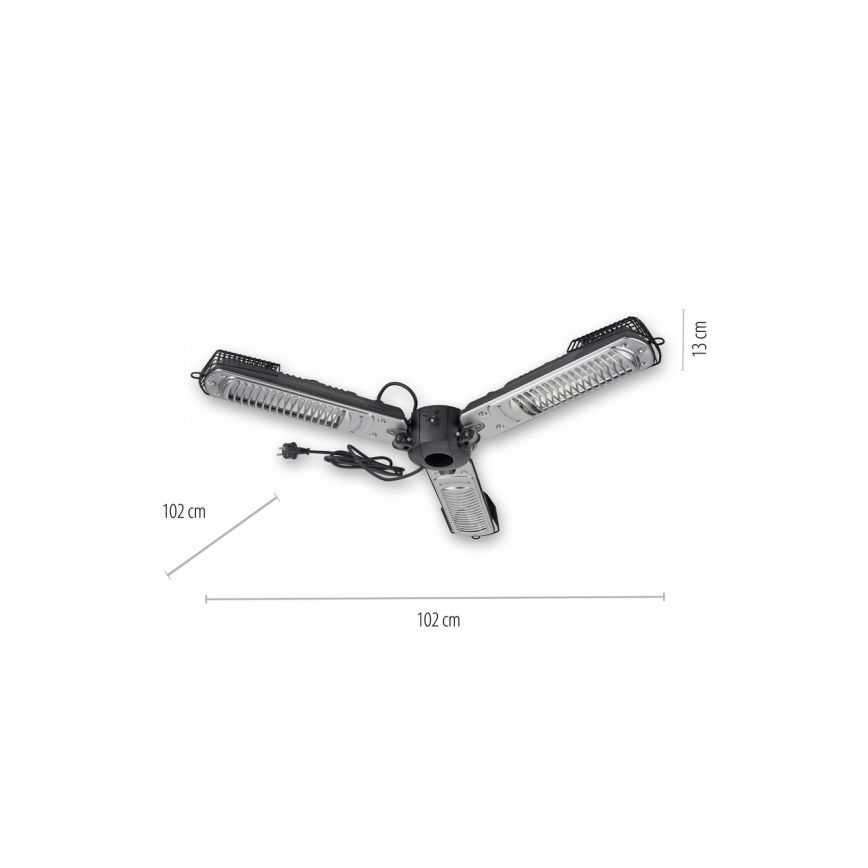 JUST LIGHT. 99513-18 - Venkovní topné těleso GLOW 3x650W/1300W/2000W/230V IP34