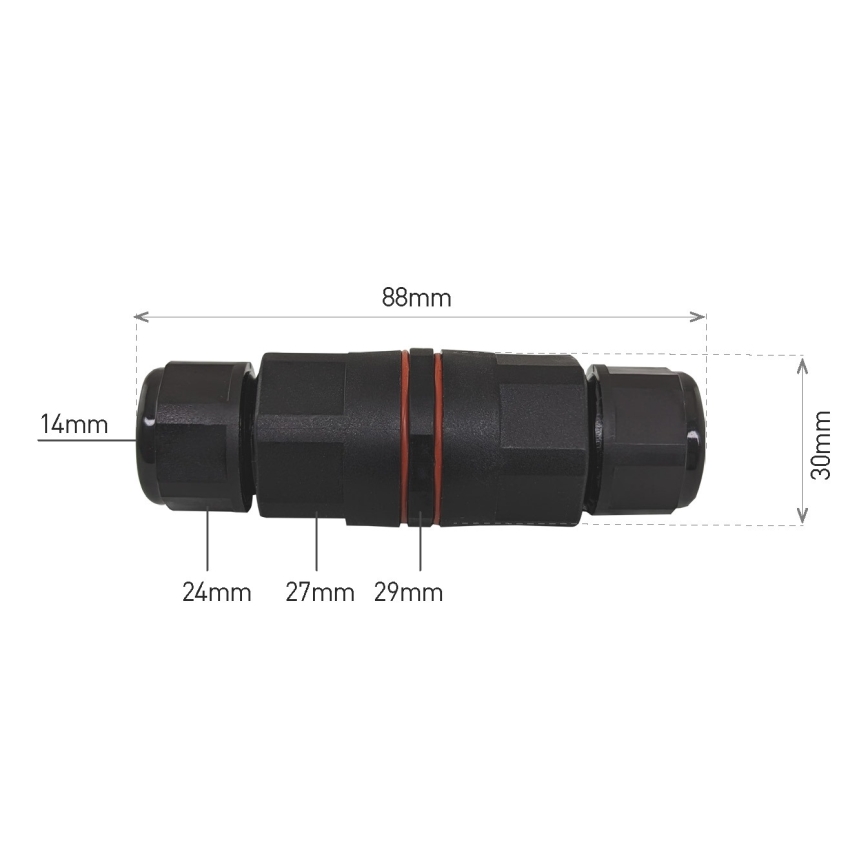 Kabelová spojka CWF 250V/16A IP68 3x2,5 mm²