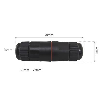 Kabelová spojka CWL 250V/16A IP68 3x2,5 mm²