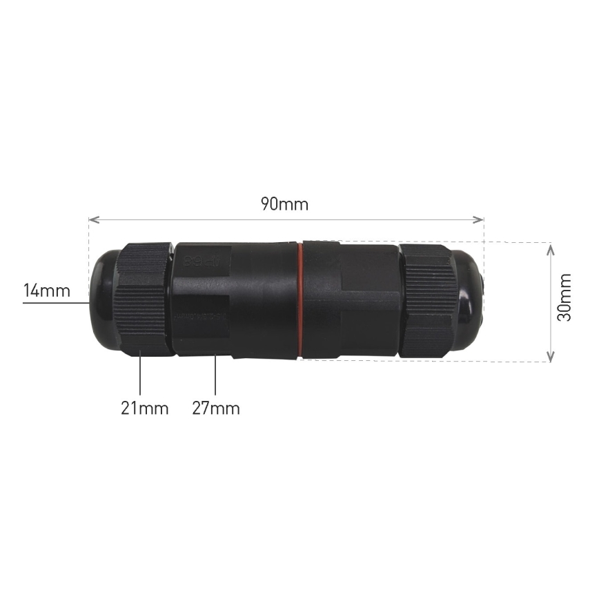 Kabelová spojka CWL 250V/16A IP68 3x2,5 mm²