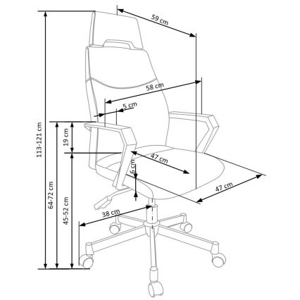Kancelářská židle ELUN černá/šedá