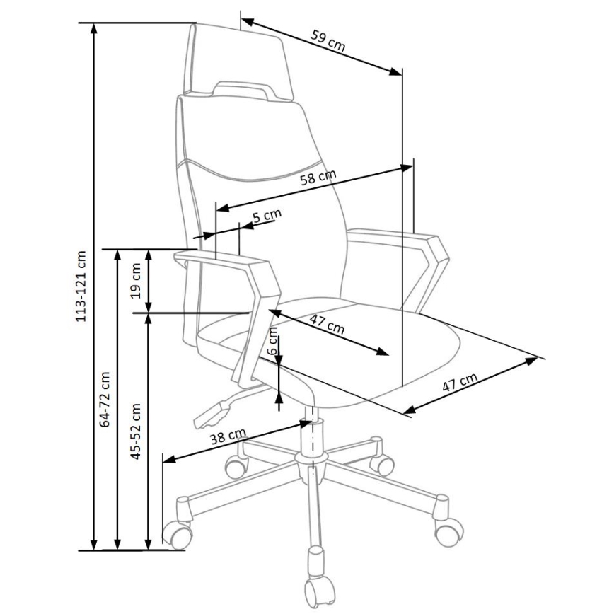 Kancelářská židle ELUN černá/šedá