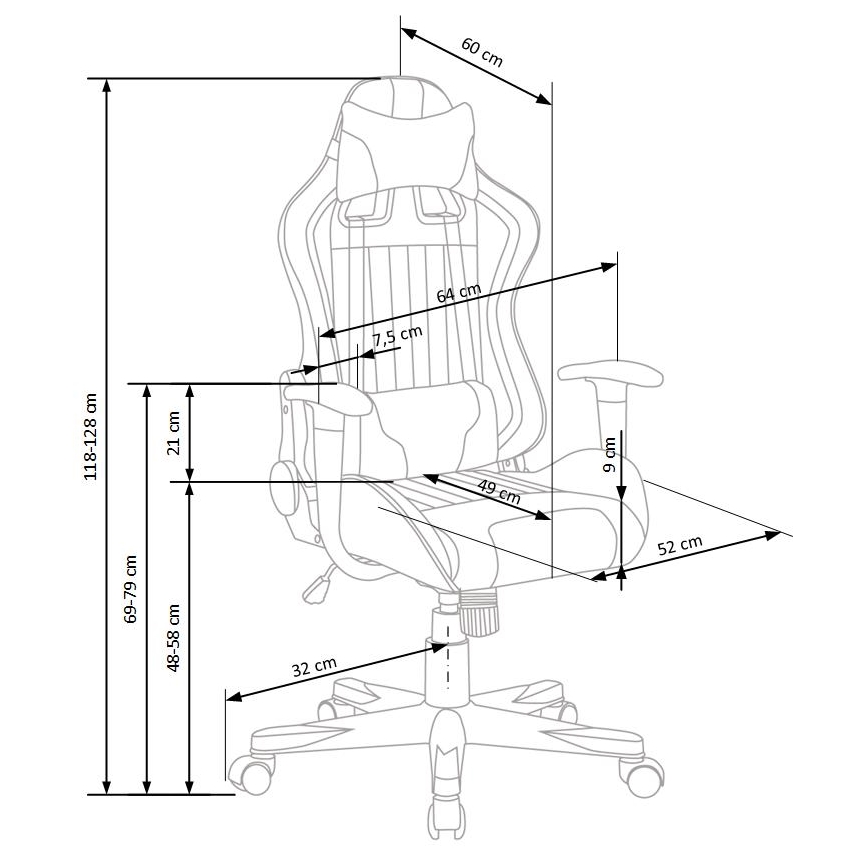Kancelářská židle KODA světle šedá/modrá