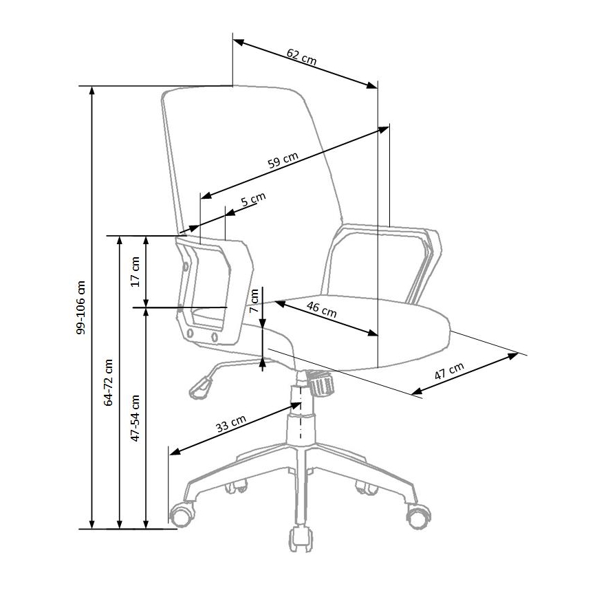 Kancelářská židle LONA bílá/světle šedá